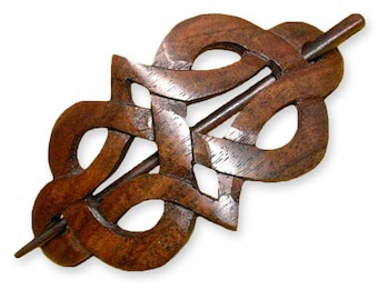 Hair clip made of wood Barrette Hairclip Celtic classic timeless design