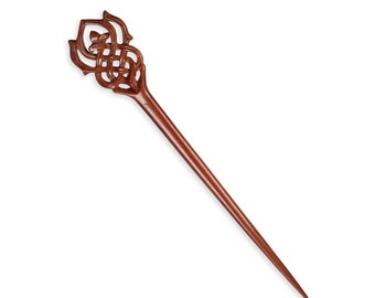 Wooden hairpin, hair stick, elegant Celtic design