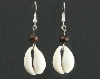 Elegant White Kauri Shell Cowry Shell Shell Earrings Earrings Earrings Earrings Handmade