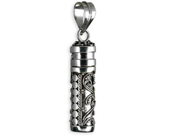 Elegant 925 silver pendant bottle for opening medallion handmade