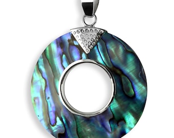 925 silver and abalone shell mother of pearl ladies pendant