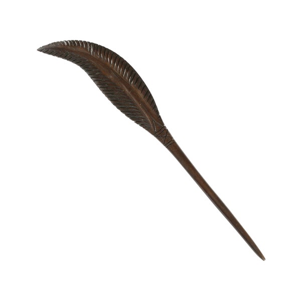 Haarnadel aus Holz Haarstab elegantes Feder Design für Hochsteckfrisuren Dutt