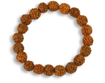 Rudraksha bracelet handmade of natural material stretchable Buddhism Shiva