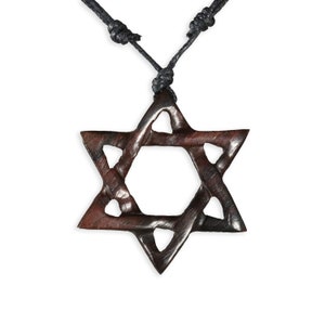 Handmade pendant chain pendant Star of David Hexagram Seal of Solomon adjustable length
