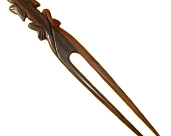 Wooden Hairpin Fork Forke Gecko Lizard Design