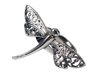 Elegant 925 silver ring women's silver ring dragonfly firefly