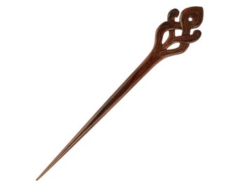 Forcina per capelli in legno elegante design celtico