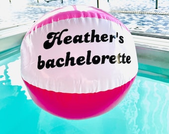 Personalized Pink Pool Party Beach Balls for Bachelorette Party Birthday or Bach