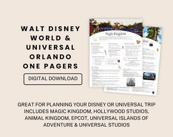 Walt Disney World Guide and Universal Orlando Theme Park Theme Park Guide, Travel Agent Client Guide, Vacation Theme Park, Client Guide