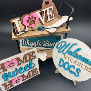 Dog Themed Tiered Tray Decor - DIY