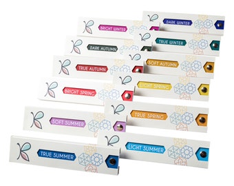 Professional 12 Season Colour Palette Fan Set: Personal Colour Analysis Tool