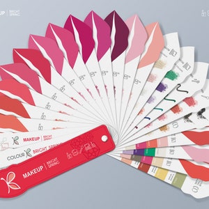 BRIGHT/CLEAR Spring MAKEUP Colour Palette for Personal Colour Analysis – 12 Season System Swatch by Kelly Tavora