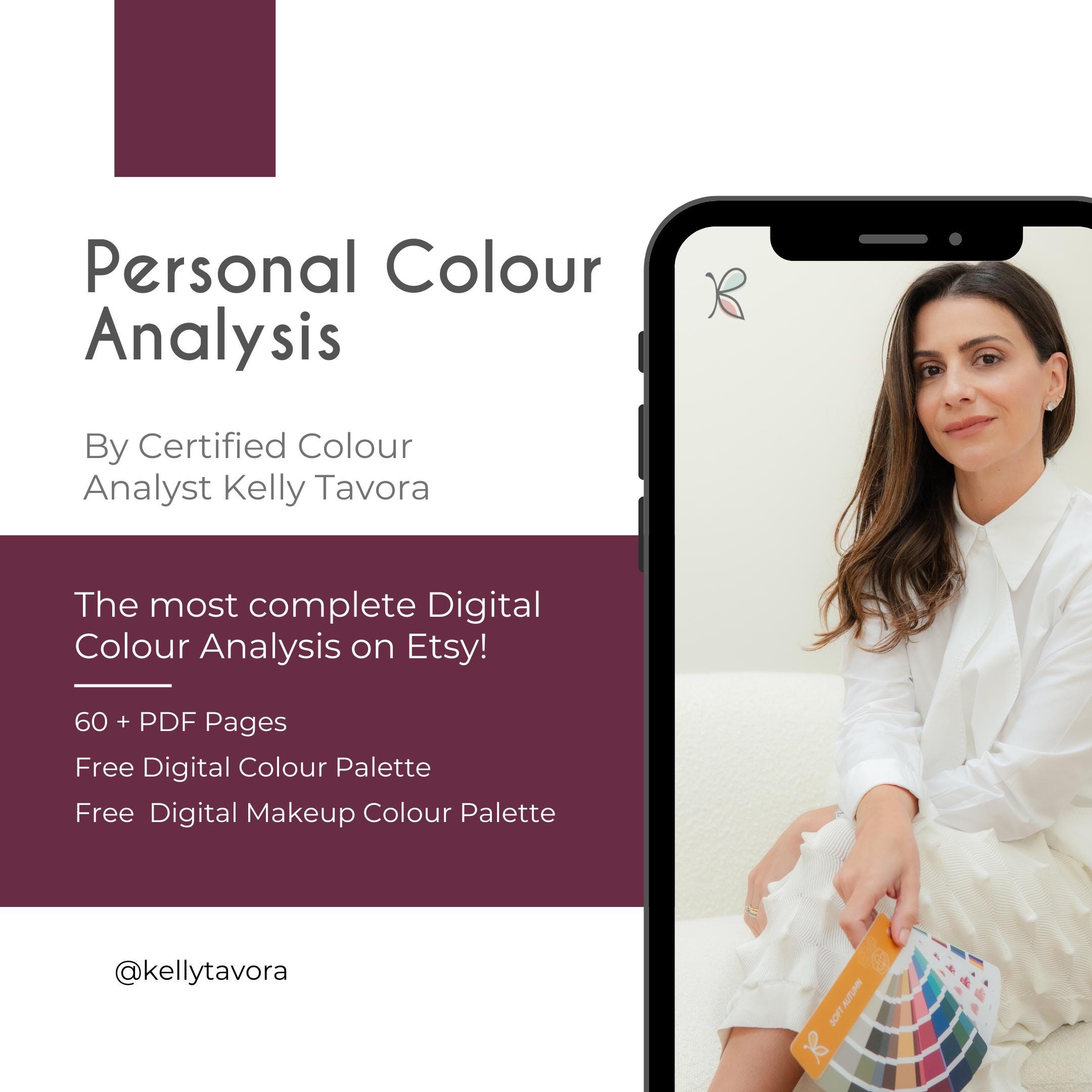 Personal Colour Analysis by Certified Colour Analyst Kelly Tavora, Virtual Personalised Seasonal Colour Analysis (12 season system)