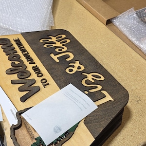 National Park Welcome Sign - family name sign, custom national park sign layered laser cut & engraved, national park wedding sign image 20