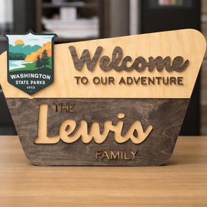 National Park Welcome Sign Family Photo Welcome Sign, Engagement Announcement, Baby Shower, National Park Wedding Sign, Custom photo