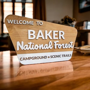 Park Style Welcome Sign - Parks System inspired family name sign, custom layered laser cut laser engraved, outdoor, wilderness enthusiast
