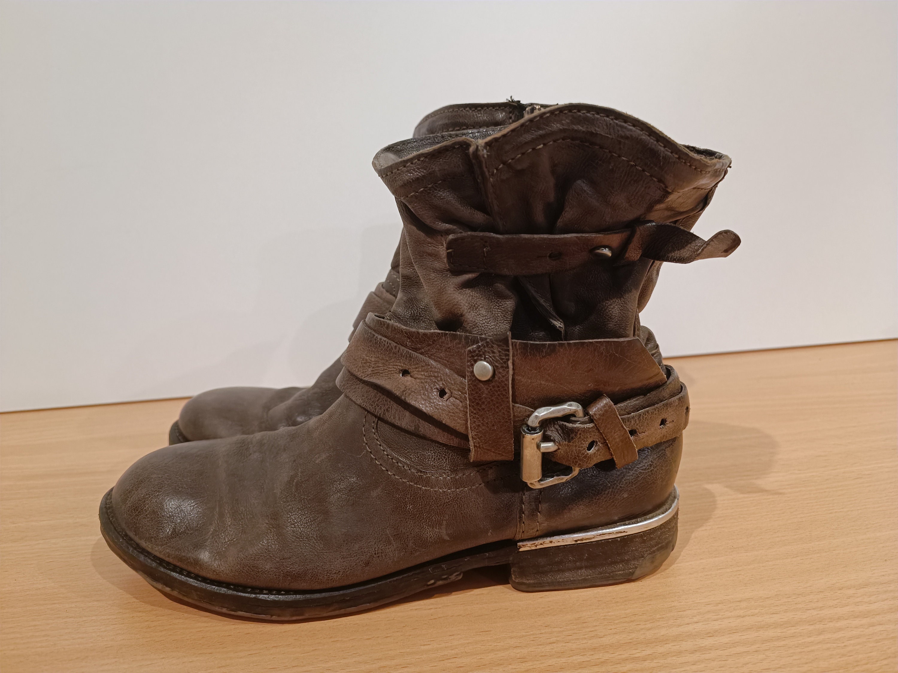 Vintage Airstep A.S.98 Brown Leather Boots Cowboy Boots rock Boots biker Boots size 40 Etsy