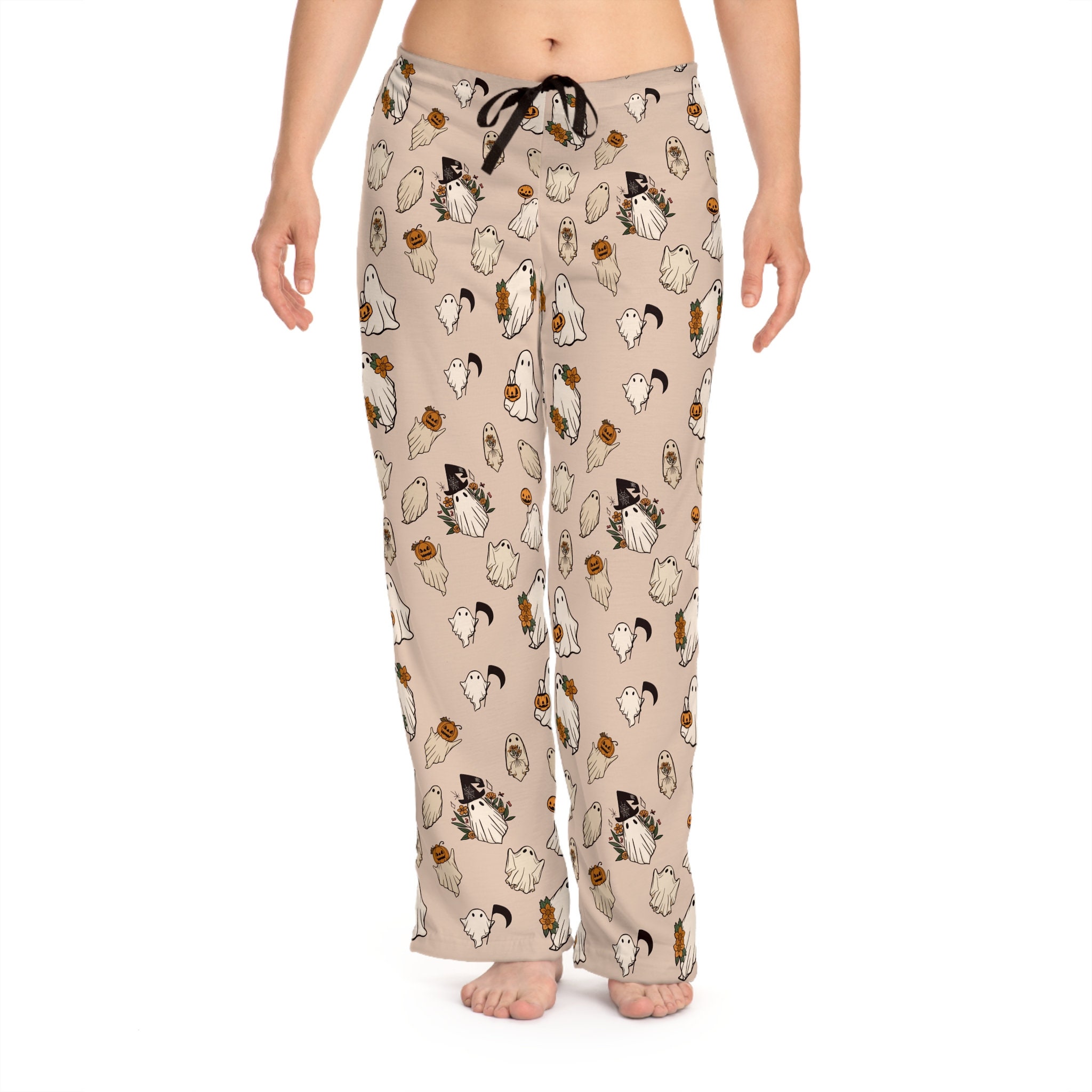 Oarencol Halloween Women's Pajama Pants Cute Ghosts Pink Sleepwear XS-XL at   Women's Clothing store