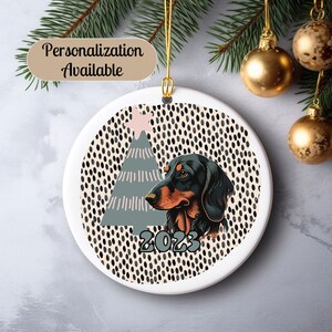 Dachshund Christmas Ornament, Dachshund Custom Ornament, Dog&#39;s First Christmas, Personalize with Name