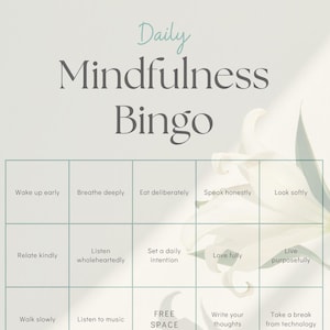 Mindfulness Bingo Card: Self-Care Activity (PDF Download)