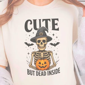 Cute But Dead Inside PNG, Funny Skeleton Halloween Sublimation, Pumpkin Witch Clipart, Instant Download