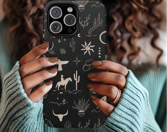 Western Desert Tough Phone Case: Cowgirl Cactus iPhone & Samsung Cover