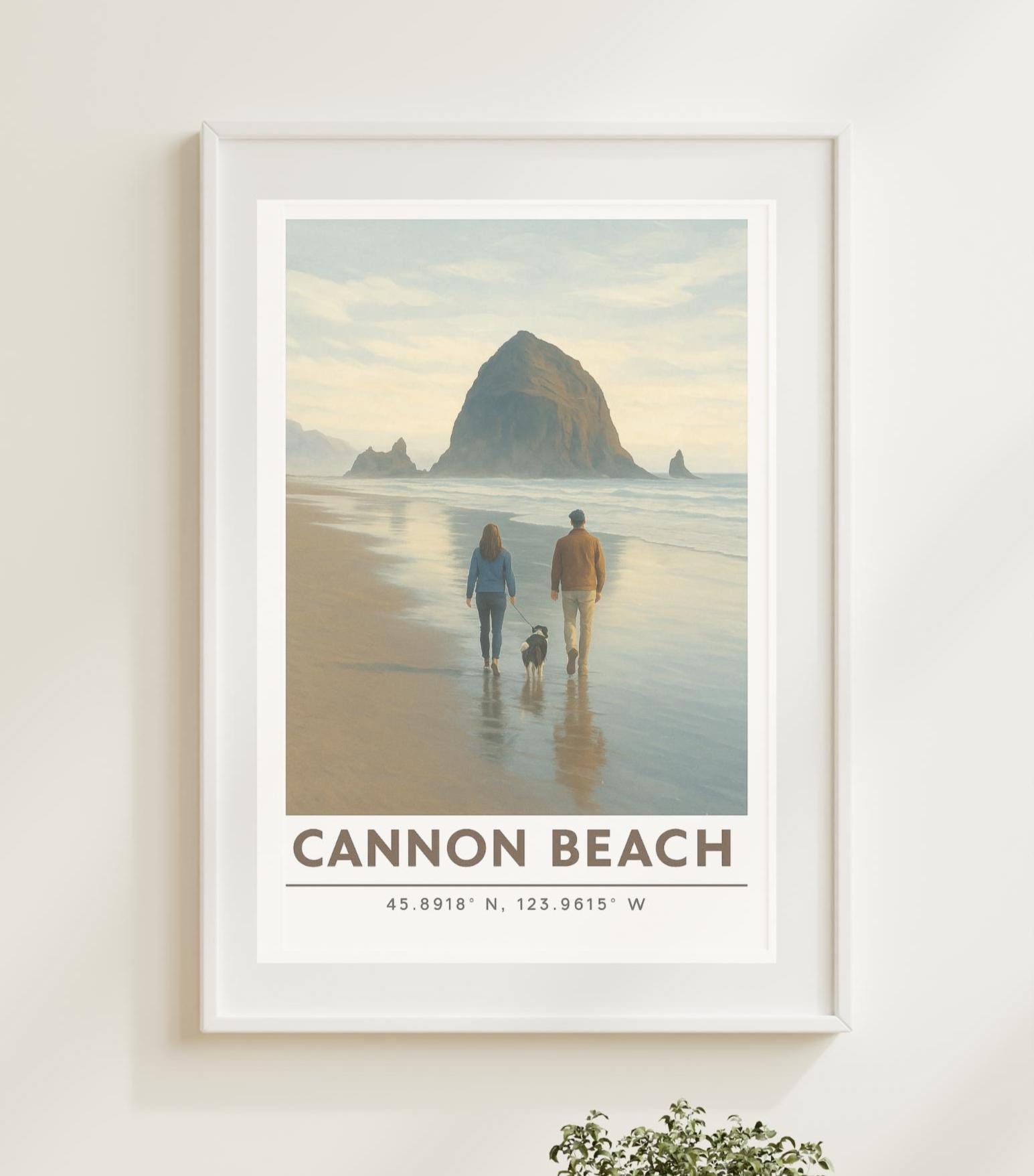 Cannon Beach Print: Oregon Coast, Haystack Rock Travel Poster Digital Download