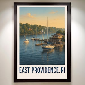 East Providence Art Digital Download, Wall Art Printable, Home Decor Artwork, Rhode Island Print, East Providence Art