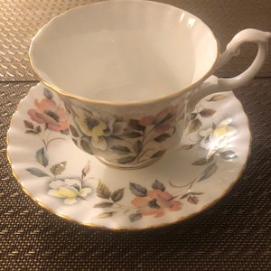 Royal Albert unnamed floral pattern yellow and pink pansies