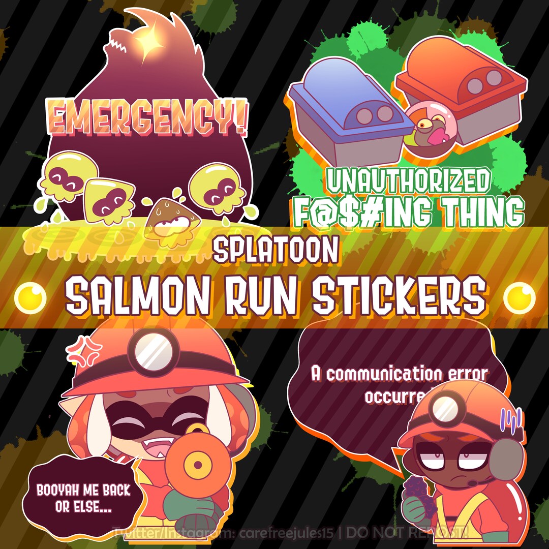 Splatoon Salmon Run Stickers Etsy