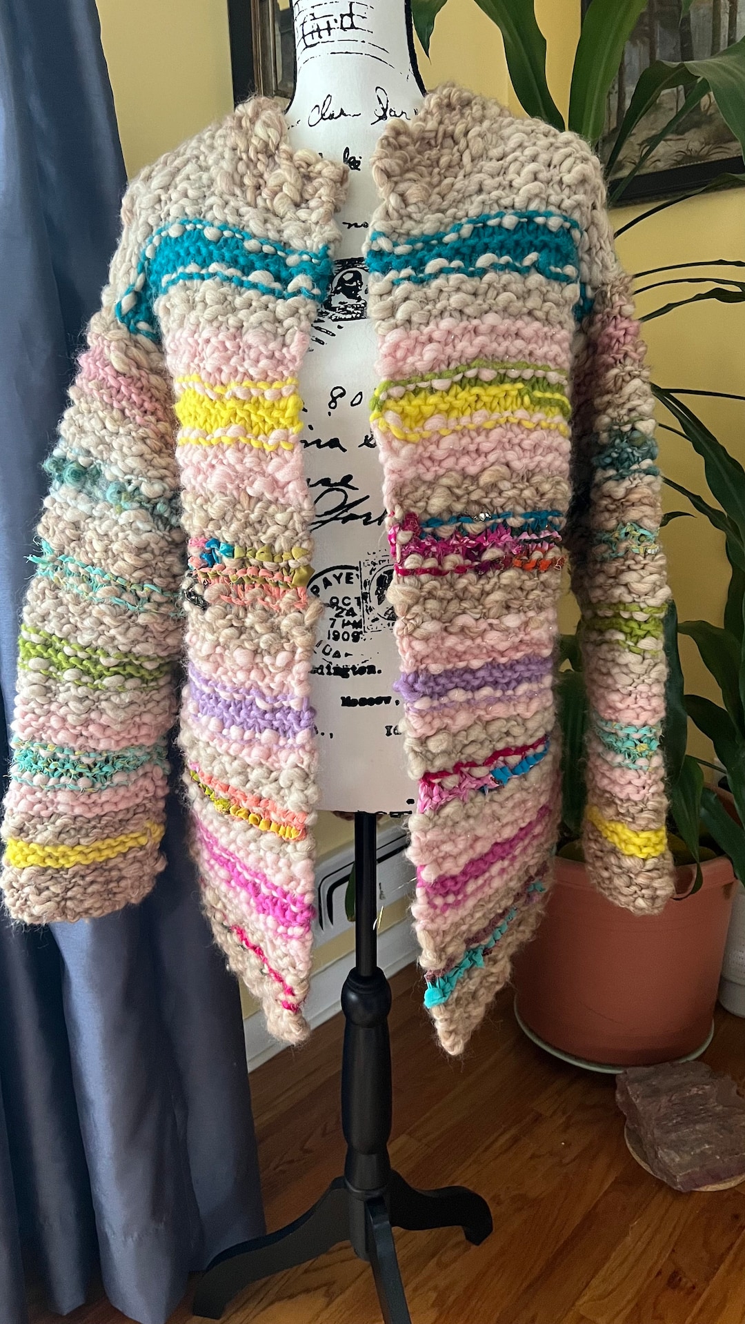 Knotted Wool Cardigan - Khaki