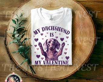 Dachshund Valentine PNG: Dog Clipart Graphic (Digital Download)