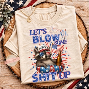 Merica PNG, Patriotic Raccoon, Fourth of July Sublimation Design