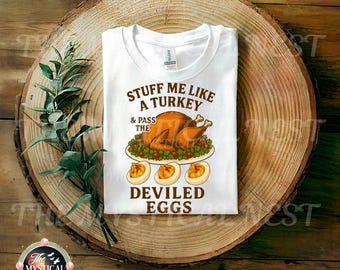 Funny Thanksgiving Turkey & Deviled Eggs PNG (Digital Download)