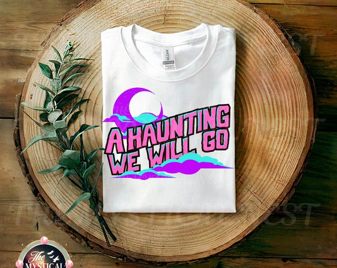 Neon Halloween PNG: A Haunting We Will Go Sublimation Design (Digital Download)