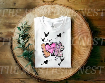 Love XOXO PNG Sublimation: Valentine's Heart Graphic (Digital Download)