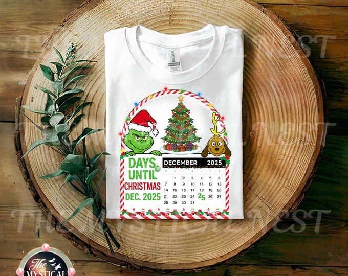 Days Until Christmas Printable Calendar, Grinch December 2025 Countdown, Whoville Holiday Digital Download PNG