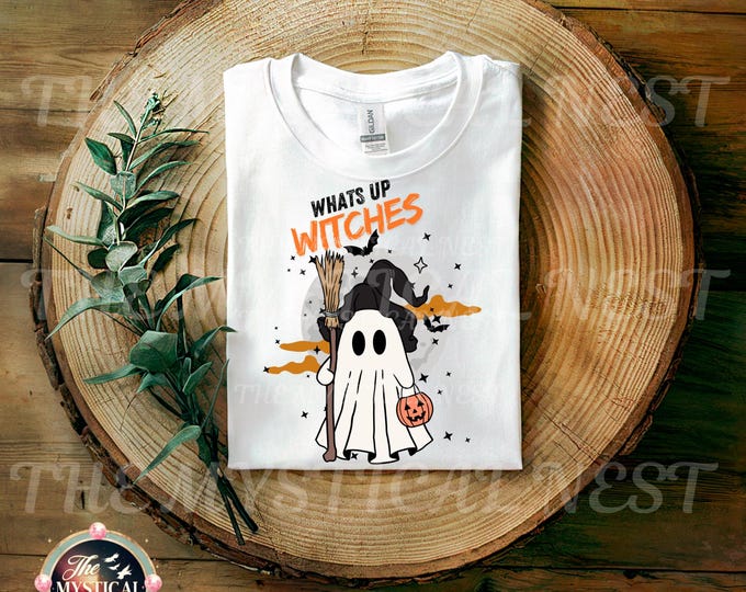 What's Up Witches PNG, Halloween Graphic, Ghost PNG, Digital Download, Witchy Design, Instant Download, Halloween Clipart