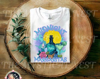 Midnight Margaritas PNG, Margaritas PNG, Witchy Vibes, Celestial Clipart, Full Moon, Tequila, Magic Spell, Mystical PNG, Magical Sublimation