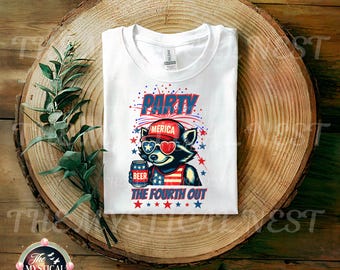 Raccoon July 4th Png, Funny 4th of July Png, Party the fourth out, Merica Png, Independence Day Png, 4th of July Png, Digital Download
