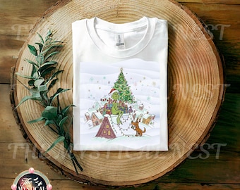 Grinch & Max Whoville Christmas Illustration Snowy Roof Top (Digital Download)