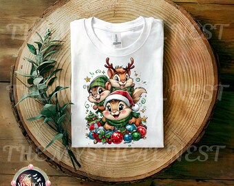 Adorable Chipmunk PNG, Christmas Crafts, Holiday Sublimation, Instant Download