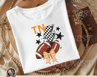 Clipart de fútbol de Tennessee: Lazo coqueto PNG sublimado (descarga digital)