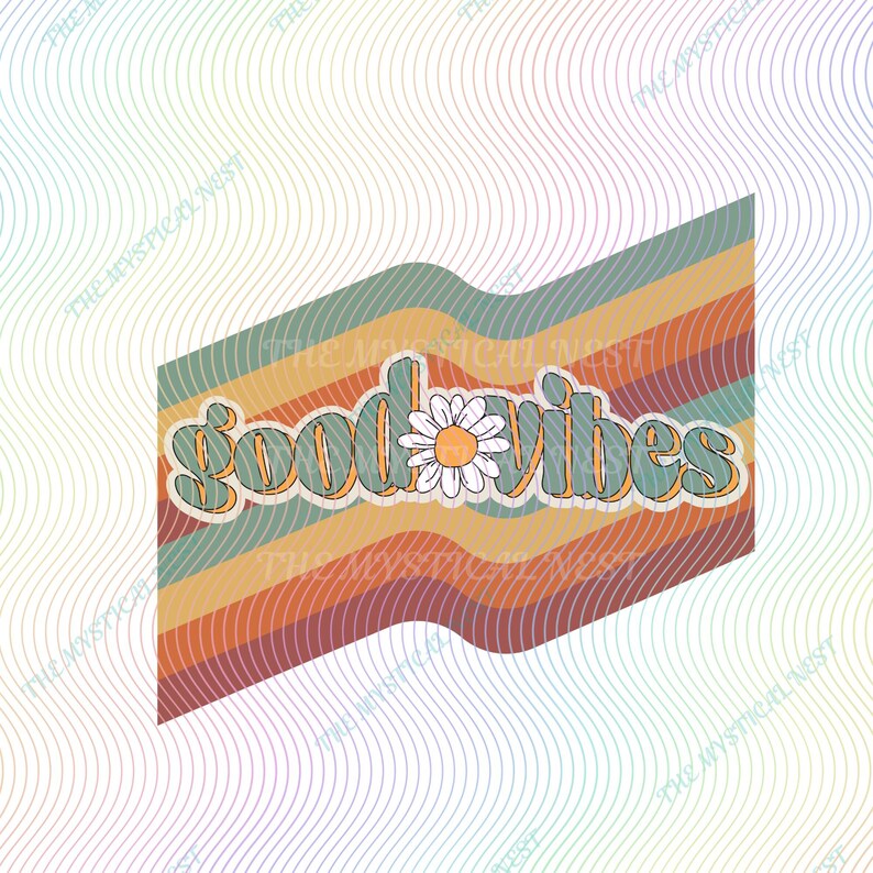 Good Vibes and Retro Vibes PNG Instant Download by the mystical nest