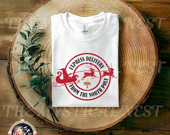 North Pole Express PNG: Santa Sleigh Christmas Clipart (Digital Download)