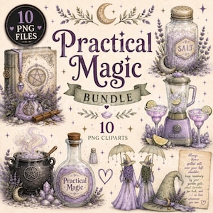 Ensemble de 10 illustrations magiques pratiques, Margaritas de minuit, à télécharger au format PNG.