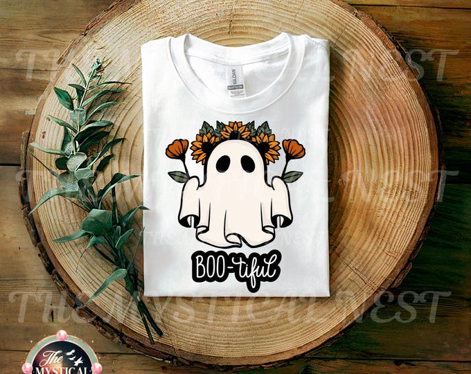 Boo-tiful Halloween Ghost PNG, Fall Ghost Sublimation, Spooky Season Cute Design, Digital Download, Ghost Sublimation, Halloween Clipart