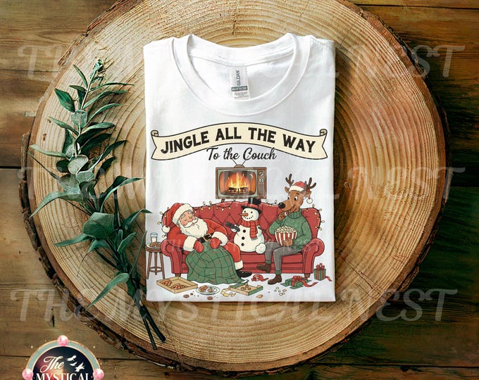 Funny Christmas PNG: Jingle All The Way Couch Design (Digital Download)