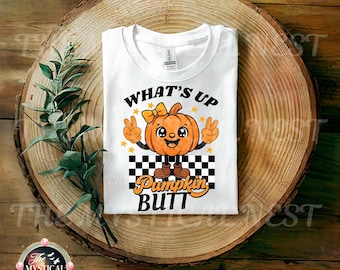Funny Pumpkin Clipart PNG: Checkered Fall Design (Digital Download)