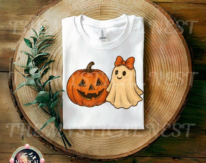Retro Halloween PNG: Ghost, Pumpkin, Spooky Season (Digital Download)